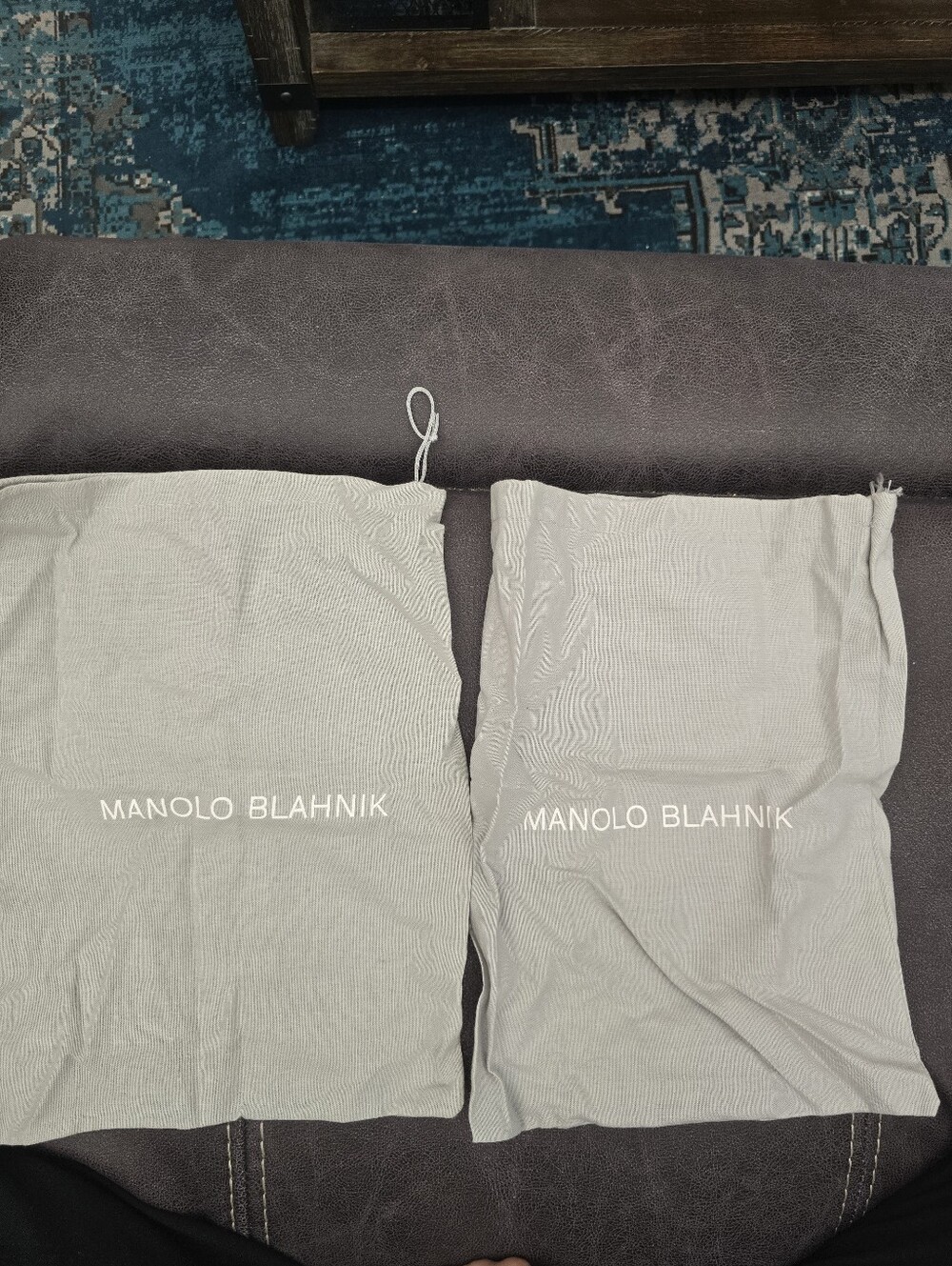 Manolo Blahnik Beige Dust Bag Set - Light Gray